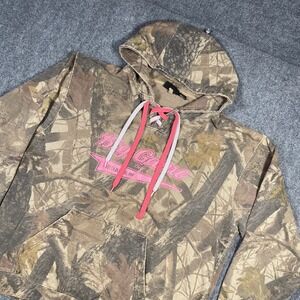Pennant Hoodie Mens XL Camo Big Game Bar & Grill Shaver MN Lace Up Hunting Pullo